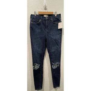 FREE PEOPLE Dark Blue Distressed Jeans